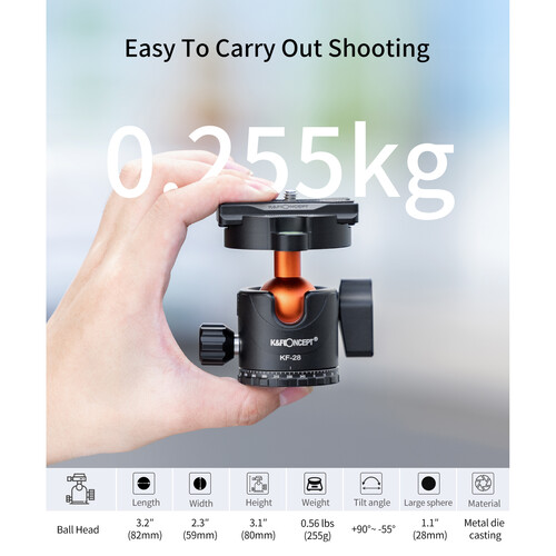 K&F Concept Camera Tripod Ball Head KF09.080V1 - 8